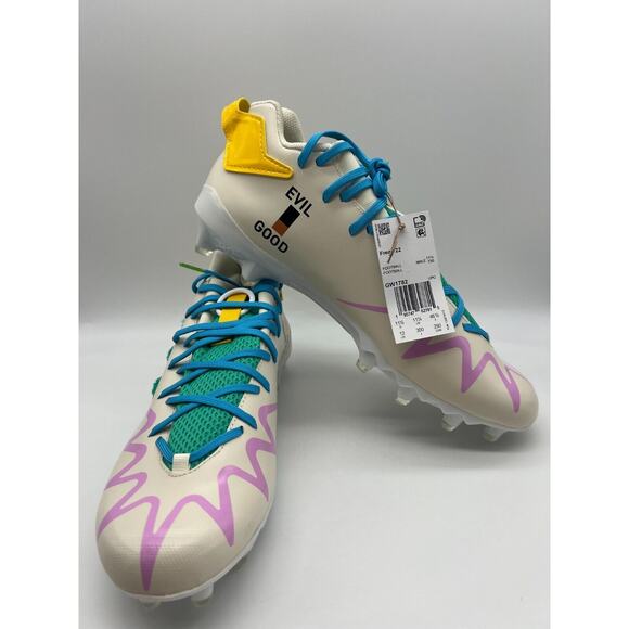 adidas Athletic Cleats in Cream, Green, Blue & Pink